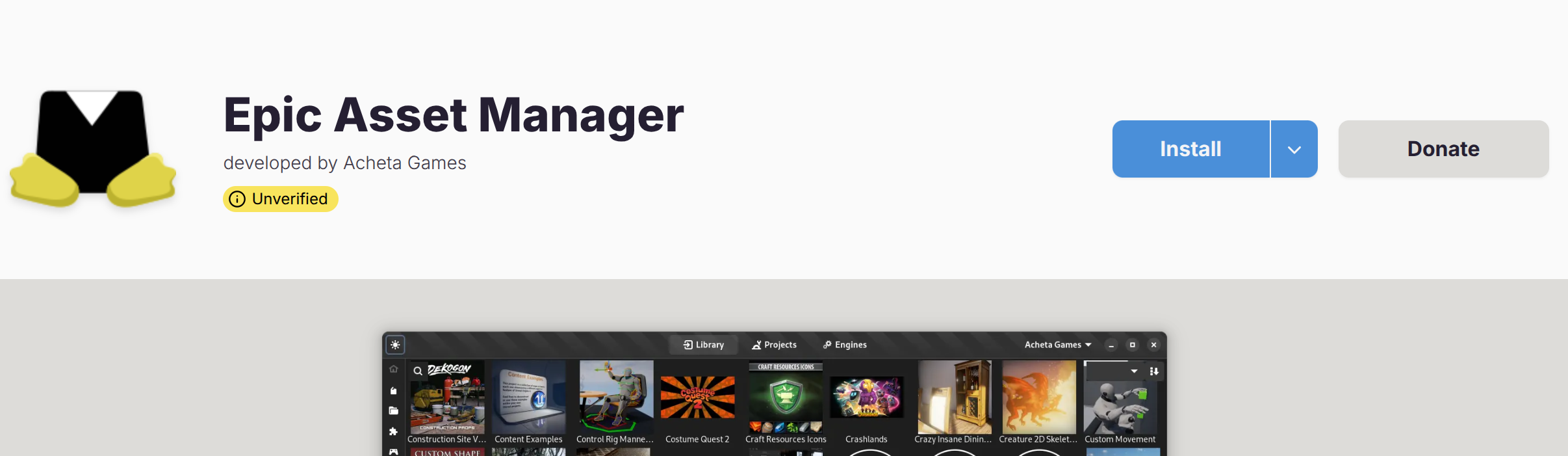 Epic Asset Manager 主界面